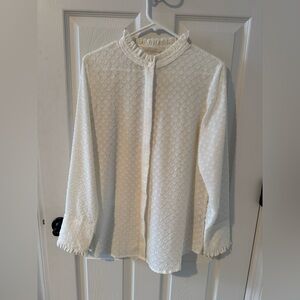 Banana Republic Cream Ruffled Blouse